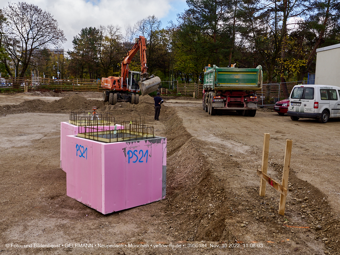 10.11.2022 - Baustelle an der Quiddestraße Haus für Kinder in Neuperlach
